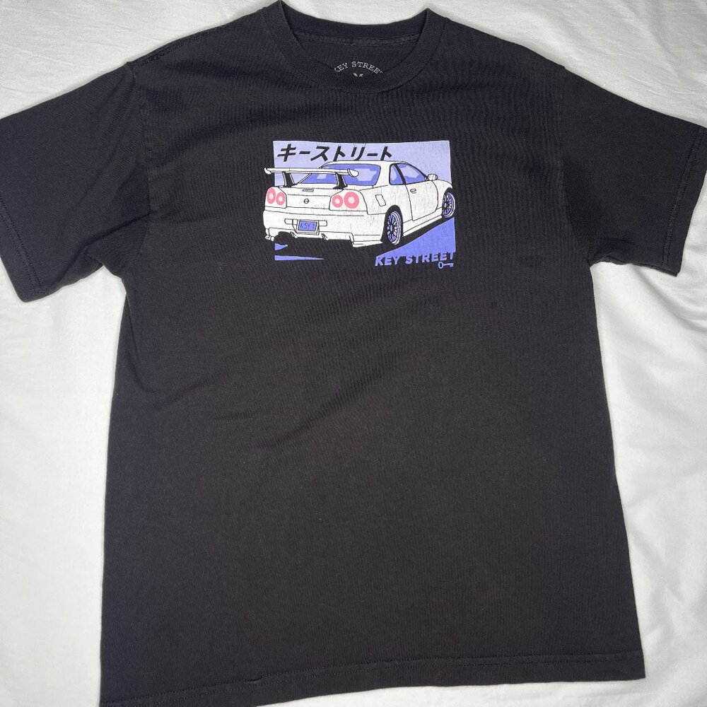 Key Street Graphic Car T-Shirt Black Streetwear Tee Men’s Medium